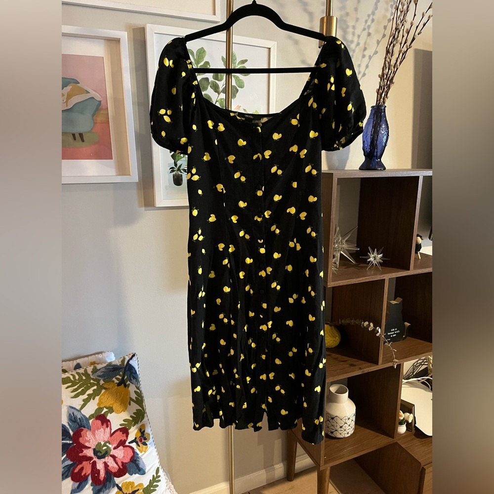 F21 Lemon Print Dress